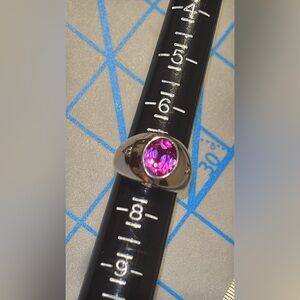 Gem Stone King Sterling Silver & Pink Sapphire Gemstone Unisex Ring